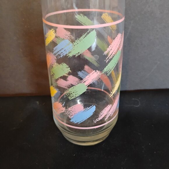 Libbey Vintage Pastel Brush Stroke Pattern Tumblers/ HiBall, set of 6 - Picture 5 of 5